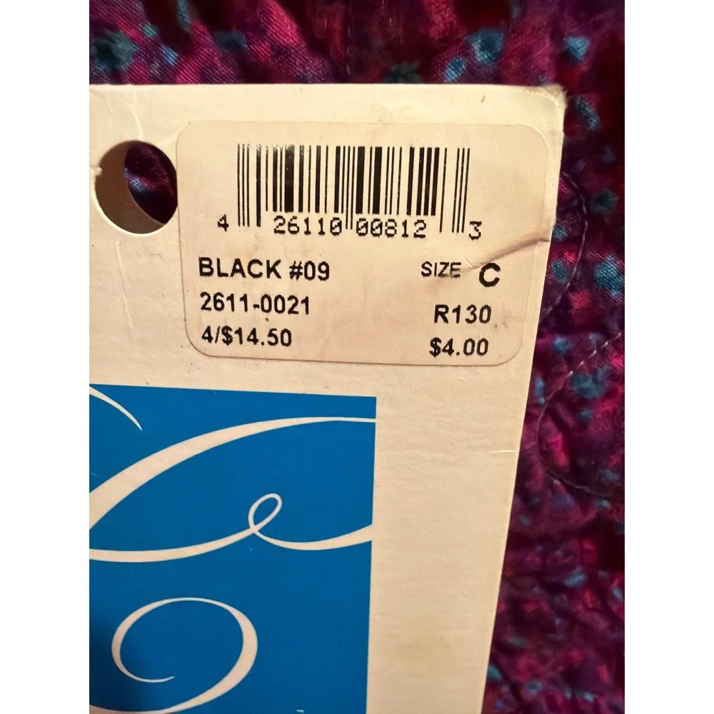 Catherines Plus Size Daysheer Pantyhose Black Size C Sheer Sandalfoot RN 15796